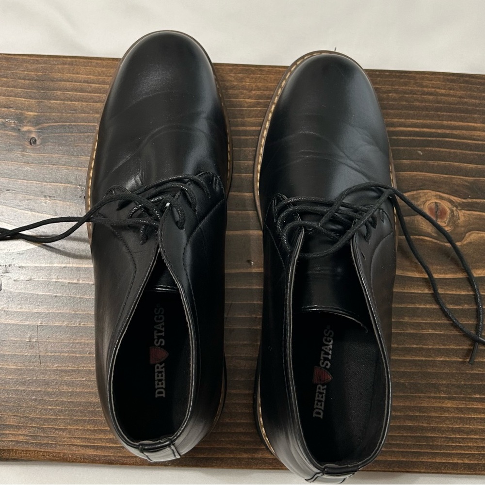 Deer Stags Boys Black Dress Shoes